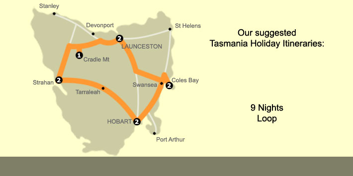 9 Night Loop Tasmania Holiday Itinerary