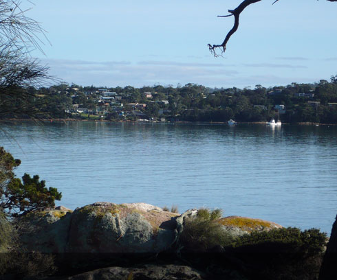 The pretty coastal fishing hamlet of Coles Bay, East Coast Tasmania