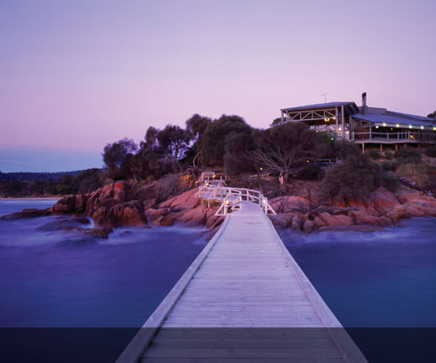 Arriving back at the Lodge after an afternoon on the waters of Coles Bay and beyond