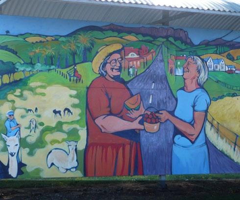 Sheffield is the Town of Murals, 63km from Cradle Mt