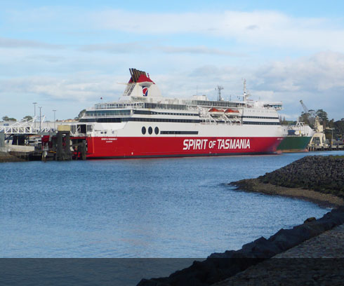 The majestic Spirit of Tasmania ferry in dock at Devonport