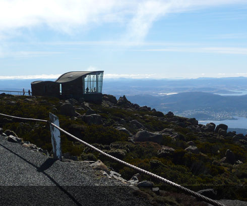 The all weather lookout atop Mount Wellington, minutes form Hobart