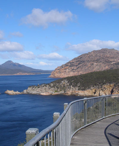 Walk the spectacular coastline of Freycinet National Park on the East Coast of Tasmania