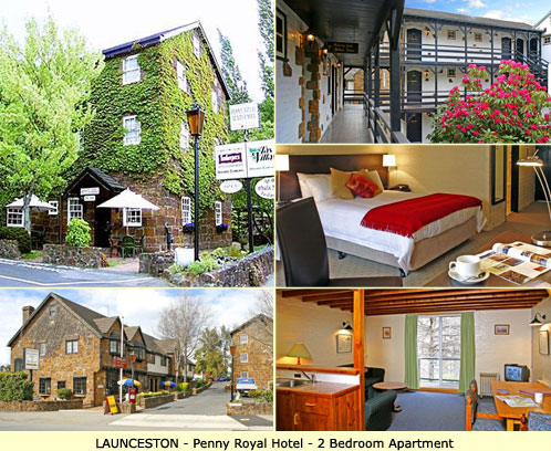 Launceston Accommodation for Family of 2 Adults and 2 Children - Penny Royal Hotel - 2 Bedroom Apartment