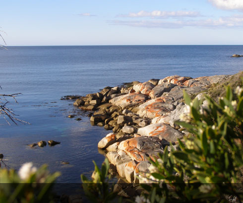 Pretty rock formations at St Helens Point