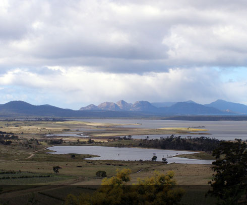 View back to the east coast from the Tasman Highway north of Swansea